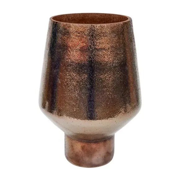 Tall Curved Glass Vase - Bronze, Recycled Glass