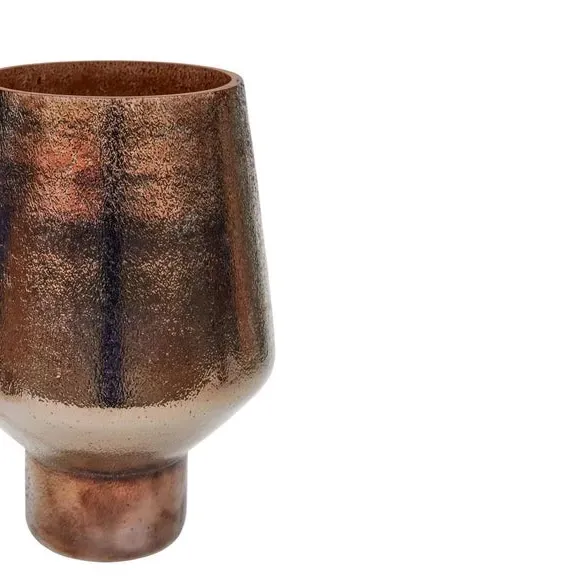 Tall Curved Glass Vase - Bronze, Recycled Glass