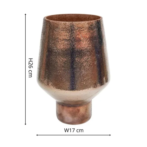 Tall Curved Glass Vase - Bronze, Recycled Glass