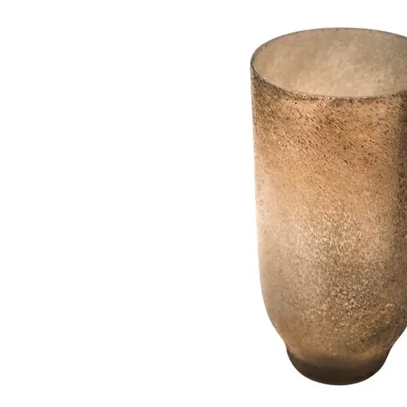 Tall Glass Vase with Metallic Finish - Gold
