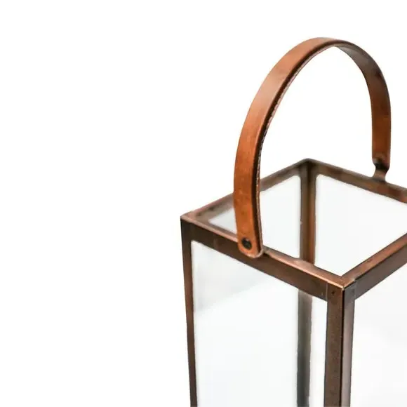 Tall Lantern with Handle - Copper, Metal