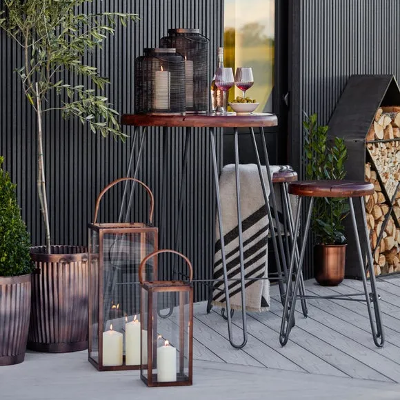 Tall Lantern with Handle - Copper, Metal