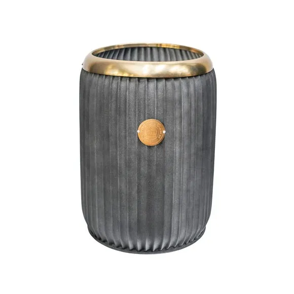 Tall Plant Pot - Grey, Galvanised Steel