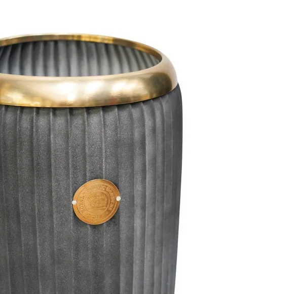 Tall Plant Pot - Grey, Galvanised Steel