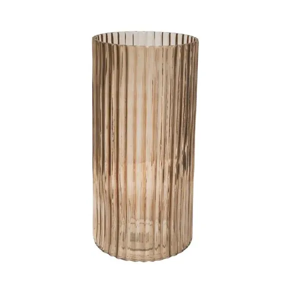 Tall Ribbed Vase - Apricot image