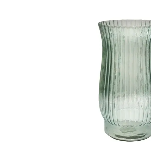Tall Ribbed Vase - Sage
