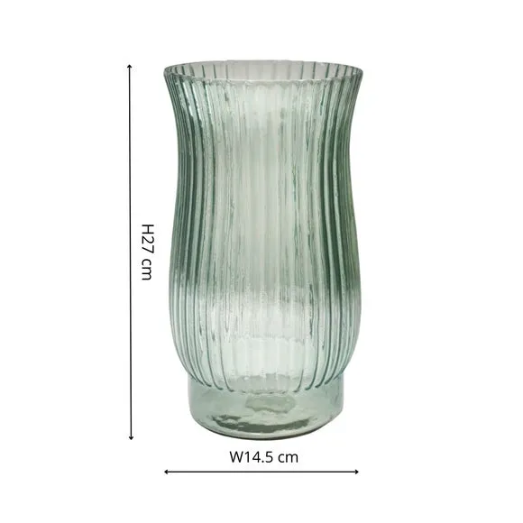 Tall Ribbed Vase - Sage