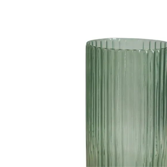 Tall Ribbed Vase - Sage