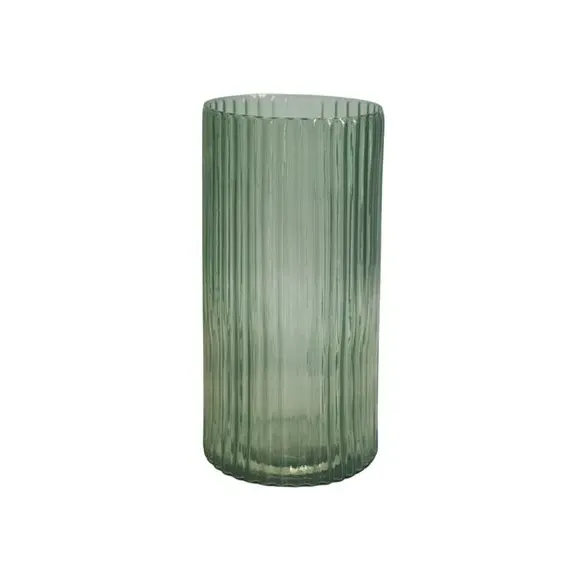 Tall Ribbed Vase - Sage