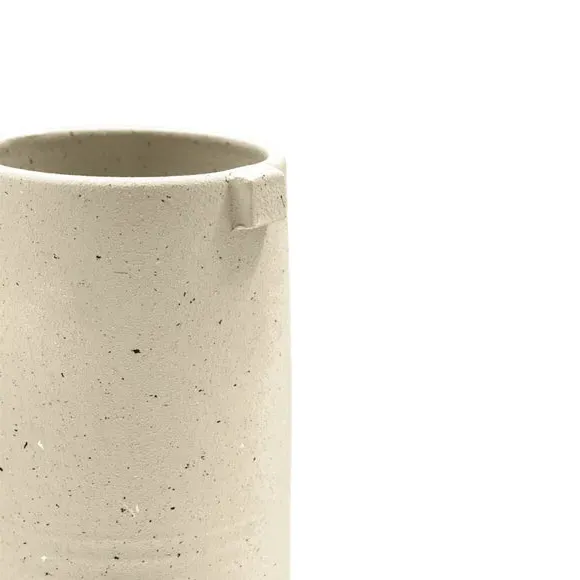 Tall Vase with Handles - Oatmeal, Terrazzo