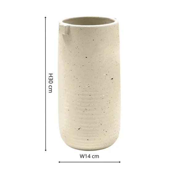 Tall Vase with Handles - Oatmeal, Terrazzo