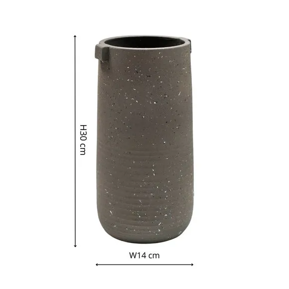 Tall Vase with Handles - Slate, Terrazzo