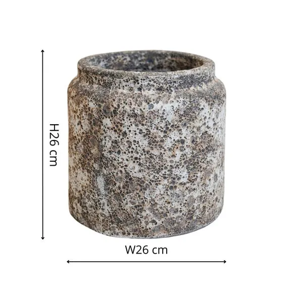 Textured Plant Pot - Grey