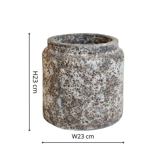 Textured Plant Pot - Grey