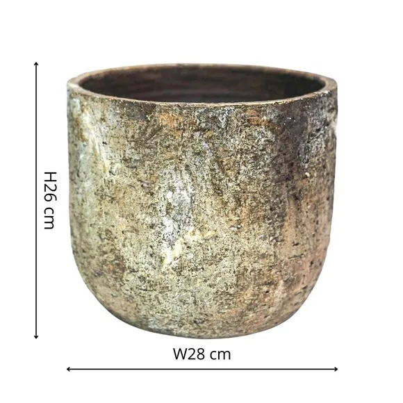 Textured Plant Pot - Natural, Ceramic