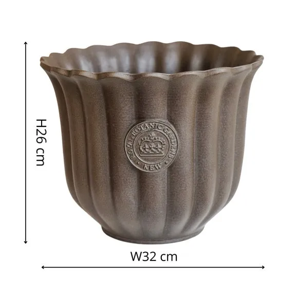Tulip Plant Pot with Fluted Design - Mocha