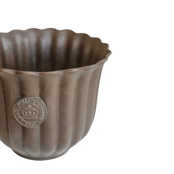 Tulip Plant Pot with Fluted Design - Mocha