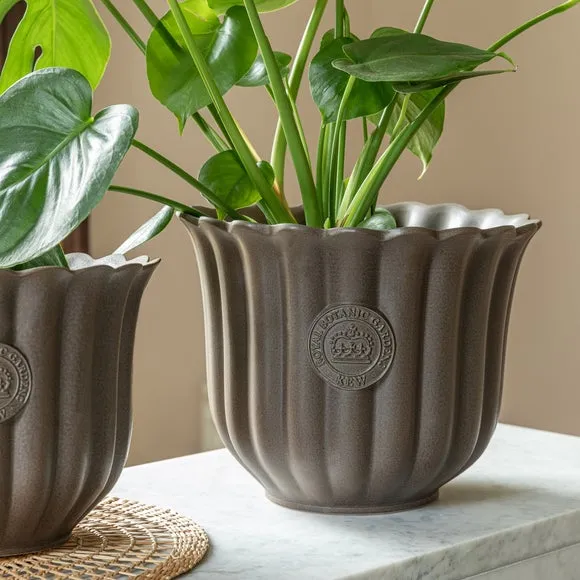 Tulip Plant Pot with Fluted Design - Mocha