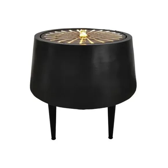 Water Feature on Stand with LED - Charcoal