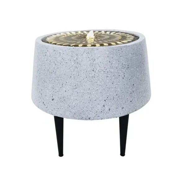 Water Feature on Stand with LED - Light Grey