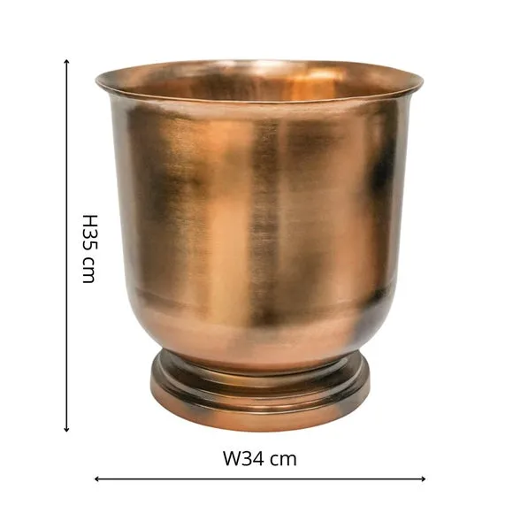 Wide Plant Pot with UV Protection - Copper, Metal