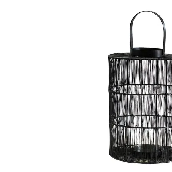 Wirework Lantern with Handle - Black, Metal