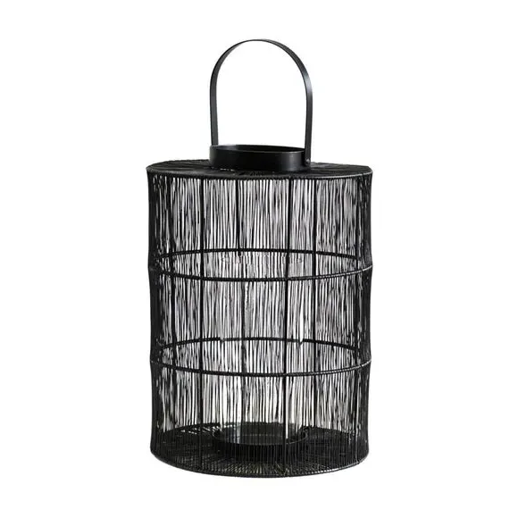 Wirework Lantern with Handle - Black, Metal image
