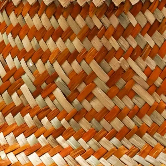 Woven Storage Basket with Lining - Amber, Seagrass
