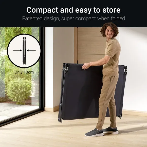 Compact Folding Bed with Mattress - White, Metal