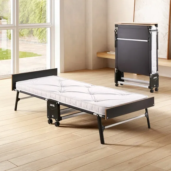 Double Folding Bed with Mattress - White, Steel image