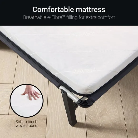 Folding Bed with e-Fibre Mattress - White