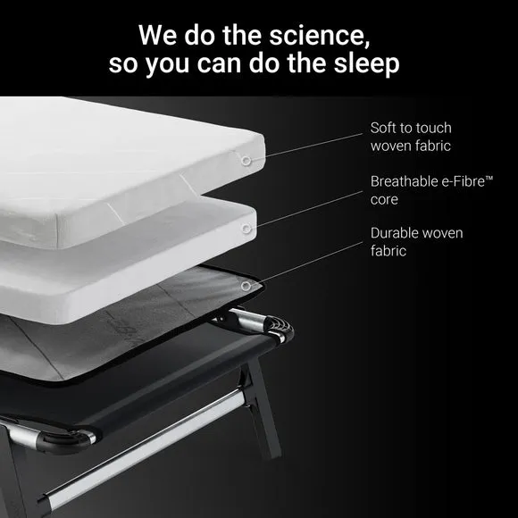 Folding Bed with e-Fibre Mattress - White