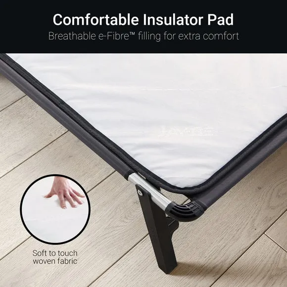 Folding Bed with Mattress Pad - White, Steel