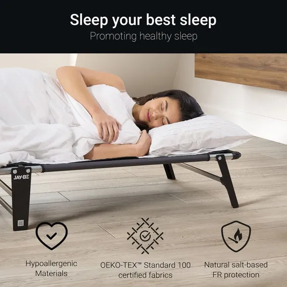 Folding Bed with Mattress Pad - White, Steel