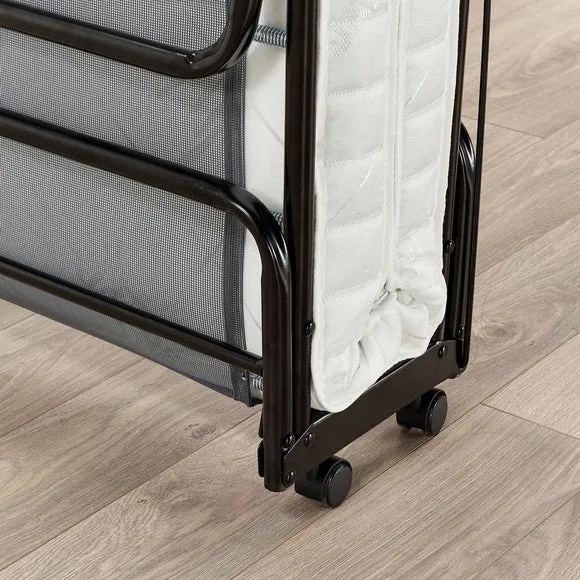 Folding Bed with Pocket Springs - Black, Metal