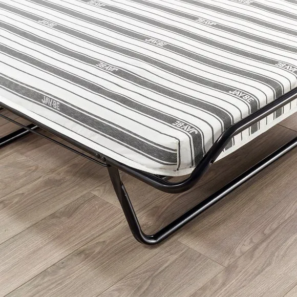 Folding Bed with Sprung Base - Black, Steel