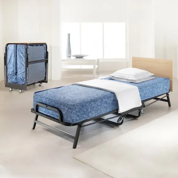 Folding Guest Bed with Mattress - Black, Metal image