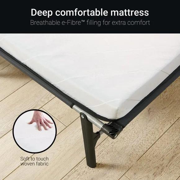 Rollaway Folding Bed with Mattress - White