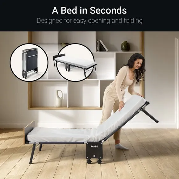 Rollaway Folding Bed with Mattress - White