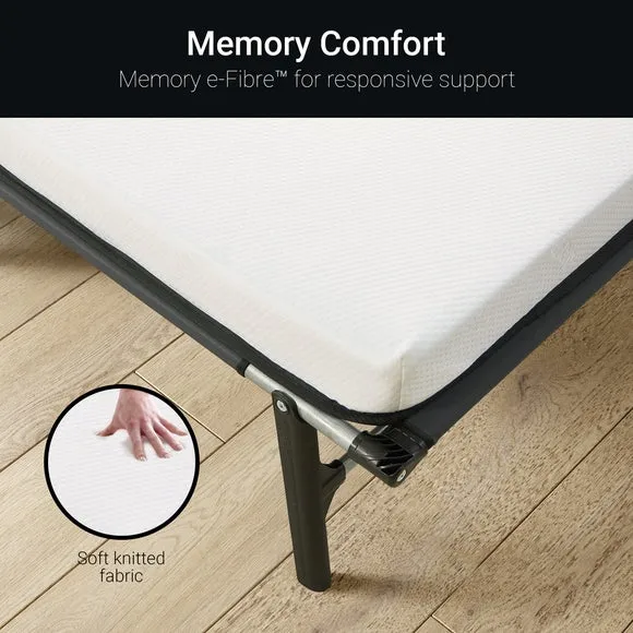 Rollaway Folding Bed with Memory Foam - White
