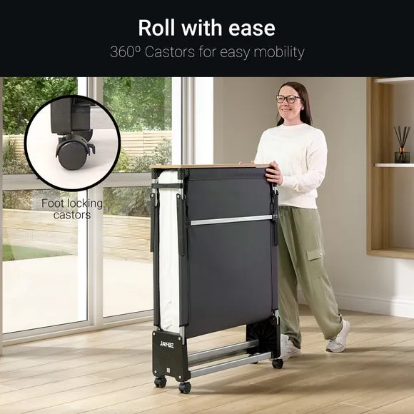 Rollaway Folding Bed with Memory Foam - White