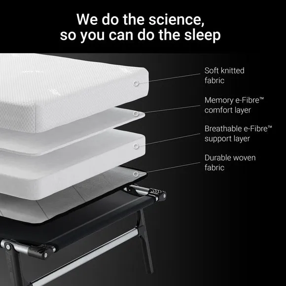 Rollaway Folding Bed with Memory Foam - White
