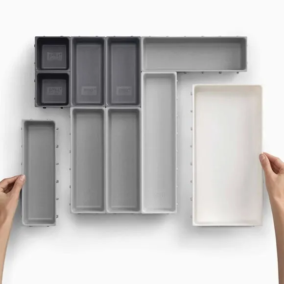 10-Piece Drawer Organiser Set - Grey