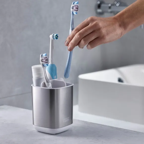 3-Section Toothbrush Caddy - White