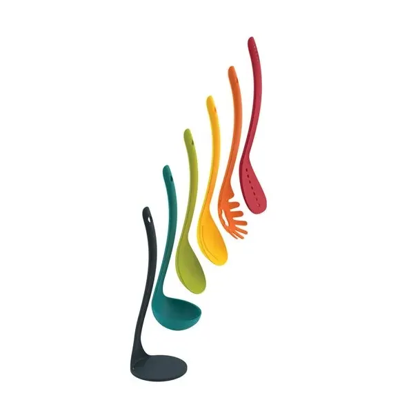 5-Piece Nesting Utensil Set - Multicolor, Nylon