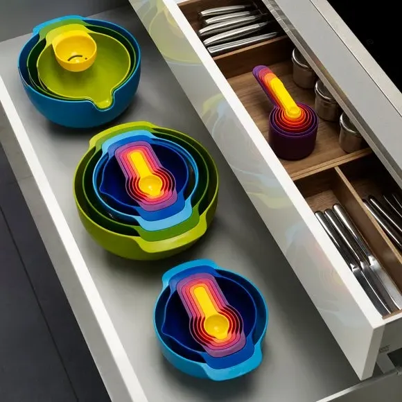 5-Piece Nesting Utensil Set - Multicolor, Nylon