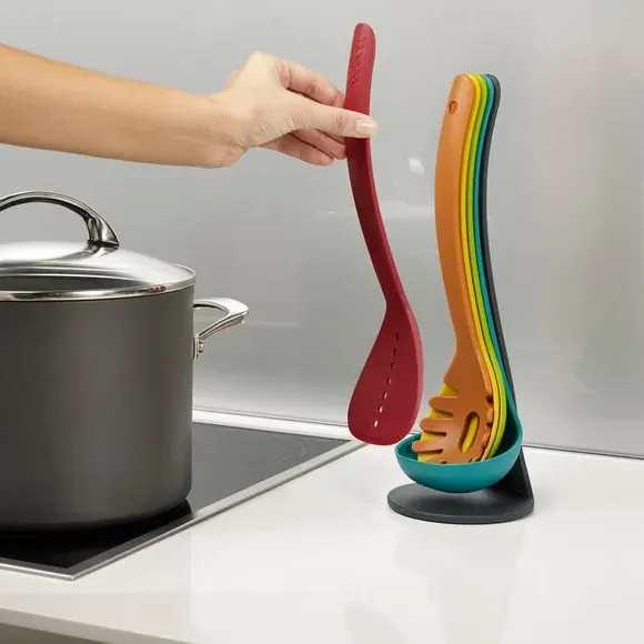 5-Piece Nesting Utensil Set - Multicolor, Nylon