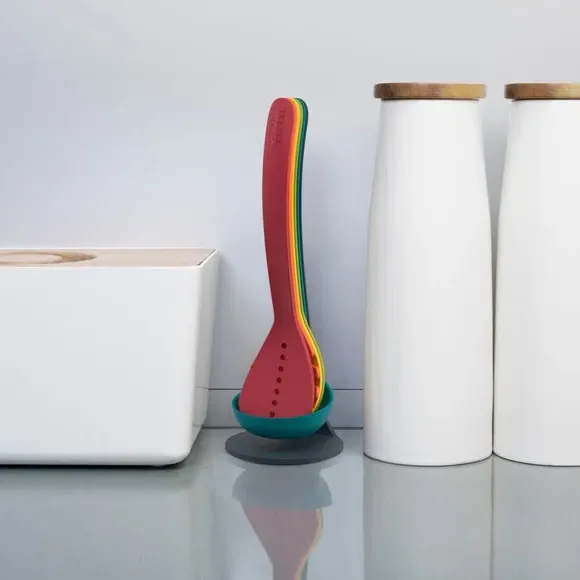 5-Piece Nesting Utensil Set - Multicolor, Nylon image