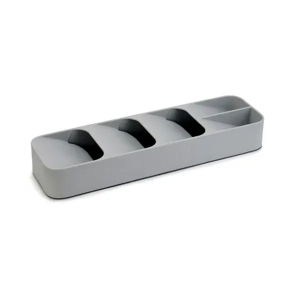 Compact Cutlery Organiser - Grey, Plastic