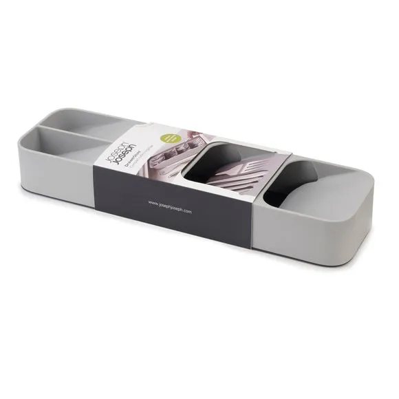 Compact Cutlery Organiser - Grey, Plastic